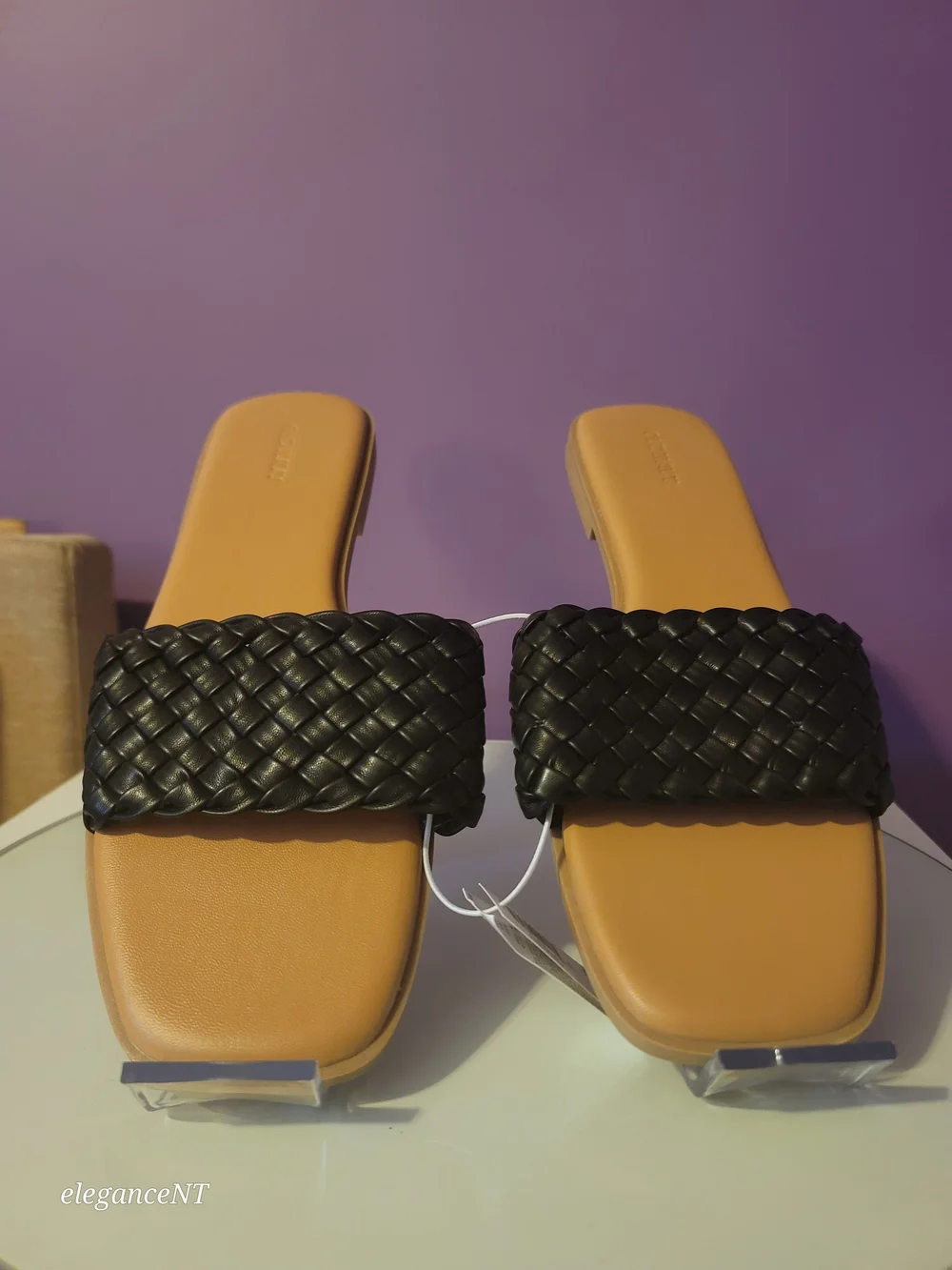 Old Navy Footbed Slide Sandals with Black Woven Strap Sz: 11 NWT
